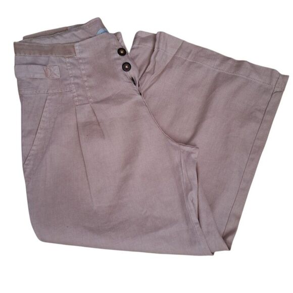 Sundance The Villa Wide Leg Women's Cropped Linen Blend Lagenlook  Pant Size 6 - Picture 4 of 6